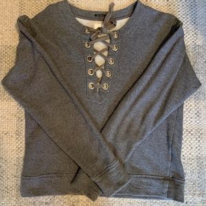 Mother Denim Lace Up Sweatshirt